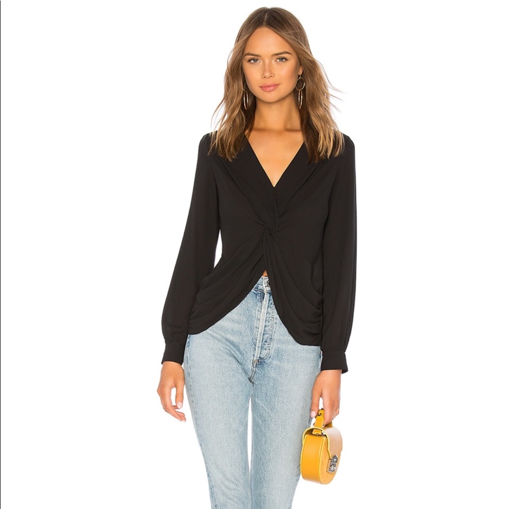 Bailey 44 Long sleeve black dropped top